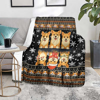 Pembroke Welsh Corgi Dog Christmas Blanket Xmas Holiday Patterns - Wonder Print Shop