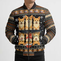 Pembroke Welsh Corgi Dog Christmas Bomber Puffer Jacket Xmas Holiday Patterns - Wonder Print Shop