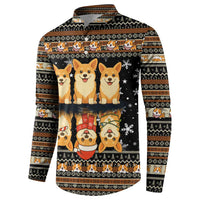 Pembroke Welsh Corgi Dog Christmas Button Sweatshirt Xmas Holiday Patterns - Wonder Print Shop