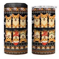 Pembroke Welsh Corgi Dog Christmas 4 in 1 Can Cooler Tumbler Xmas Holiday Patterns - Wonder Print Shop
