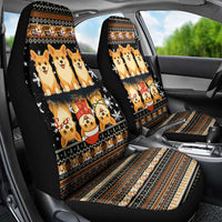 Pembroke Welsh Corgi Dog Christmas Car Seat Cover Xmas Holiday Patterns - Wonder Print Shop