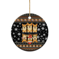 Pembroke Welsh Corgi Dog Christmas Ceramic Ornament Xmas Holiday Patterns - Wonder Print Shop