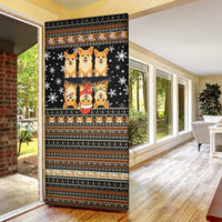 Pembroke Welsh Corgi Dog Christmas Door Cover Xmas Holiday Patterns - Wonder Print Shop