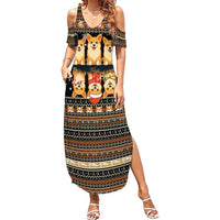 Pembroke Welsh Corgi Dog Christmas Family Matching Summer Maxi Dress and Hawaiian Shirt Xmas Holiday Patterns - Wonder Print Shop