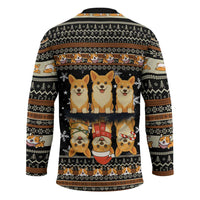 Pembroke Welsh Corgi Dog Christmas Hockey Jersey Xmas Holiday Patterns - Wonder Print Shop