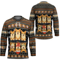 Pembroke Welsh Corgi Dog Christmas Hockey Jersey Xmas Holiday Patterns - Wonder Print Shop