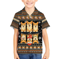 Pembroke Welsh Corgi Dog Christmas Kid Hawaiian Shirt Xmas Holiday Patterns - Wonder Print Shop