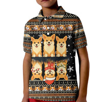 Pembroke Welsh Corgi Dog Christmas Kid Polo Shirt Xmas Holiday Patterns - Wonder Print Shop