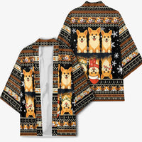 Pembroke Welsh Corgi Dog Christmas Kimono Xmas Holiday Patterns - Wonder Print Shop