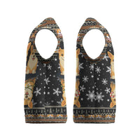 Pembroke Welsh Corgi Dog Christmas Knitted V-Neck Vest Xmas Holiday Patterns - Wonder Print Shop