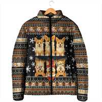 Pembroke Welsh Corgi Dog Christmas Padded Jacket Xmas Holiday Patterns - Wonder Print Shop