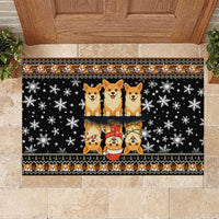 Pembroke Welsh Corgi Dog Christmas Rubber Doormat Xmas Holiday Patterns - Wonder Print Shop