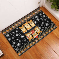 Pembroke Welsh Corgi Dog Christmas Rubber Doormat Xmas Holiday Patterns - Wonder Print Shop