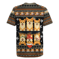 Pembroke Welsh Corgi Dog Christmas Rugby Jersey Xmas Holiday Patterns - Wonder Print Shop