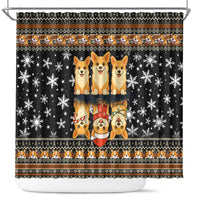 Pembroke Welsh Corgi Dog Christmas Shower Curtain Xmas Holiday Patterns - Wonder Print Shop
