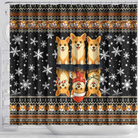 Pembroke Welsh Corgi Dog Christmas Shower Curtain Xmas Holiday Patterns - Wonder Print Shop