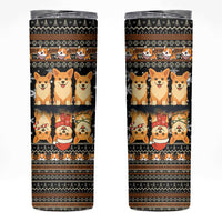 Pembroke Welsh Corgi Dog Christmas Skinny Tumbler Xmas Holiday Patterns - Wonder Print Shop