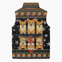 Pembroke Welsh Corgi Dog Christmas Sleeveless Puffer Jacket Xmas Holiday Patterns - Wonder Print Shop