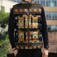 Pembroke Welsh Corgi Dog Christmas Sleeveless Puffer Jacket Xmas Holiday Patterns - Wonder Print Shop