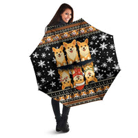 Pembroke Welsh Corgi Dog Christmas Umbrella Xmas Holiday Patterns - Wonder Print Shop
