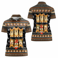 Pembroke Welsh Corgi Dog Christmas Women Polo Shirt Xmas Holiday Patterns - Wonder Print Shop