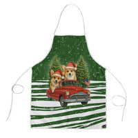 Pembroke Welsh Corgi Dog Xmas Christmas Apron Xmas Holiday Patterns - Wonder Print Shop