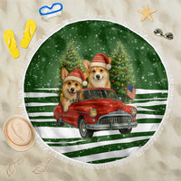 Pembroke Welsh Corgi Dog Xmas Christmas Beach Blanket Xmas Holiday Patterns - Wonder Print Shop