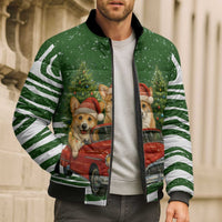 Pembroke Welsh Corgi Dog Xmas Christmas Bomber Puffer Jacket Xmas Holiday Patterns - Wonder Print Shop