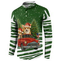 Pembroke Welsh Corgi Dog Xmas Christmas Button Sweatshirt Xmas Holiday Patterns - Wonder Print Shop
