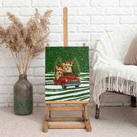 Pembroke Welsh Corgi Dog Xmas Christmas Canvas Wall Art Xmas Holiday Patterns - Wonder Print Shop