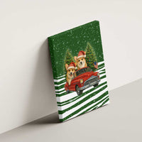 Pembroke Welsh Corgi Dog Xmas Christmas Canvas Wall Art Xmas Holiday Patterns - Wonder Print Shop