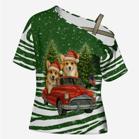 Pembroke Welsh Corgi Dog Xmas Christmas Cross Shoulder Shirt Xmas Holiday Patterns - Wonder Print Shop
