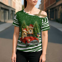 Pembroke Welsh Corgi Dog Xmas Christmas Cross Shoulder Shirt Xmas Holiday Patterns - Wonder Print Shop