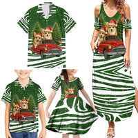 Pembroke Welsh Corgi Dog Xmas Christmas Family Matching Summer Maxi Dress and Hawaiian Shirt Xmas Holiday Patterns - Wonder Print Shop