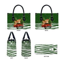 Pembroke Welsh Corgi Dog Xmas Christmas Leather Bag Xmas Holiday Patterns - Wonder Print Shop