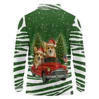 Pembroke Welsh Corgi Dog Xmas Christmas Long Sleeve Polo Shirt Xmas Holiday Patterns - Wonder Print Shop
