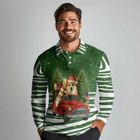 Pembroke Welsh Corgi Dog Xmas Christmas Long Sleeve Polo Shirt Xmas Holiday Patterns - Wonder Print Shop