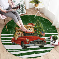 Pembroke Welsh Corgi Dog Xmas Christmas Round Carpet Xmas Holiday Patterns - Wonder Print Shop