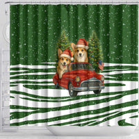 Pembroke Welsh Corgi Dog Xmas Christmas Shower Curtain Xmas Holiday Patterns - Wonder Print Shop