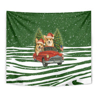 Pembroke Welsh Corgi Dog Xmas Christmas Tapestry Xmas Holiday Patterns - Wonder Print Shop