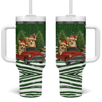 Pembroke Welsh Corgi Dog Xmas Christmas Tumbler With Handle Xmas Holiday Patterns - Wonder Print Shop