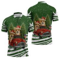 Pembroke Welsh Corgi Dog Xmas Christmas Zipper Polo Shirt Xmas Holiday Patterns - Wonder Print Shop
