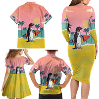 Penguin Im So Cool Christmas Family Matching Long Sleeve Bodycon Dress and Hawaiian Shirt Xmas Holiday Patterns - Wonder Print Shop