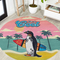 Penguin Im So Cool Christmas Round Carpet Xmas Holiday Patterns - Wonder Print Shop