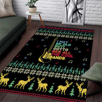 Christmas Vintage Guitar Area Rug Xmas Holiday Patterns - Wonder Print Shop