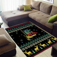 Christmas Vintage Guitar Area Rug Xmas Holiday Patterns - Wonder Print Shop