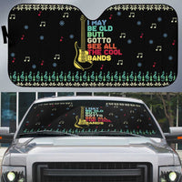 Christmas Vintage Guitar Auto Sun Shade Xmas Holiday Patterns - Wonder Print Shop