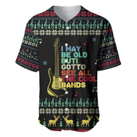 Christmas Vintage Guitar Baseball Jersey Xmas Holiday Patterns - Wonder Print Shop
