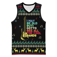 Christmas Vintage Guitar Basketball Jersey Xmas Holiday Patterns - Wonder Print Shop