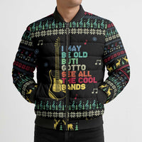 Christmas Vintage Guitar Bomber Puffer Jacket Xmas Holiday Patterns - Wonder Print Shop